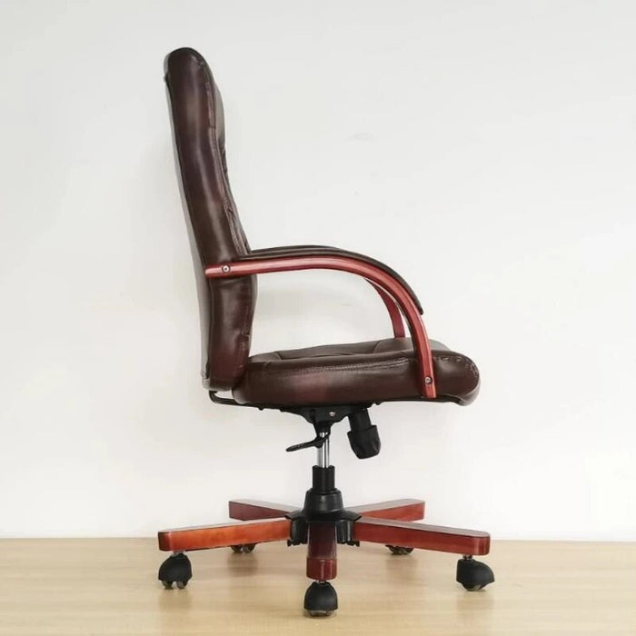 Big and Tall Executive Office Chair with Wood Legs Adjustable High Back Ergonomic Lumbar Support Computer Chair Office Furniture