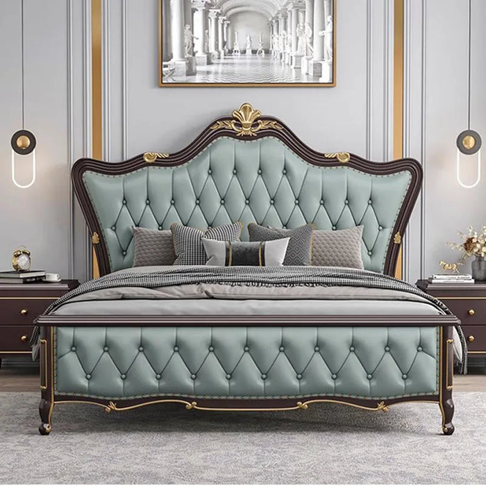 Nordic Royal Kids Double Bed Wood High End Luxury Headboard Double Bed Girl Wood Letti Matrimoniali Furniture For Bedroom