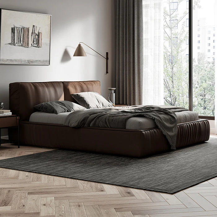 Designer Double Bed Italian Simple Home Furniture Beds Queen/King Bed Frame Leather Modern Bedroom Furniture Set