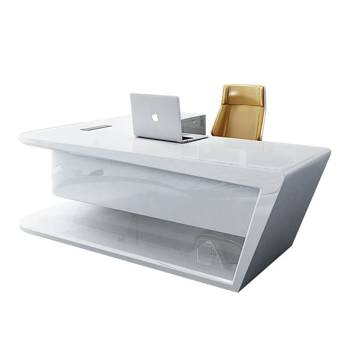 Office Furniture Corner Boss Desk Simple Modern White Paint Manager Desk