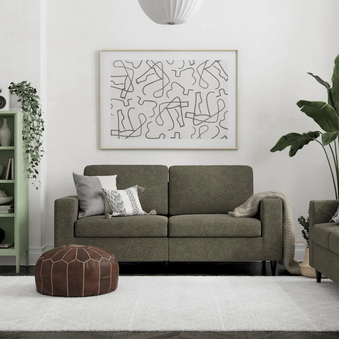 3 Seat Sofa, Living Room Furniture, Gray Linen