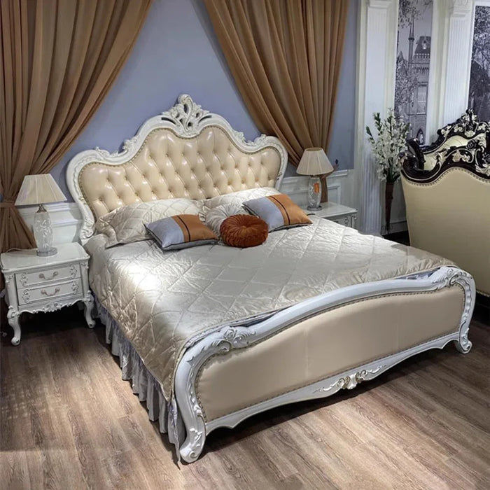 High End Villa Double Bed Waterproof Luxury Shelves Headboard King Size Bed Frame Platform Sleeping Cama De Casal Furniture