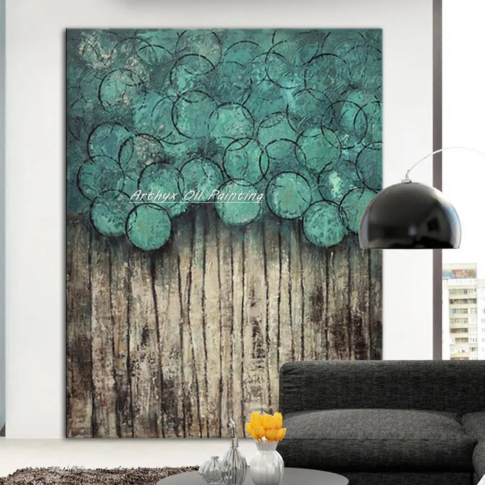 Arthyx,Hand Painted Abstract Circle Oil Painting On Canvas,Large Size,Modern Wall Art,Picture For Living BedRoom,Home Decoration