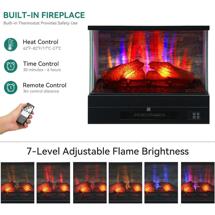 70 Inch Electric Fireplace TV Stand for TVs up to 80", LED with Slidable Fireplace, TV Stands with Storage Cabinets