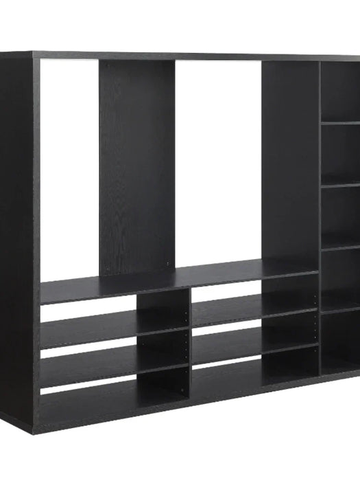Center for TVs Up To 55", Black  Fireplace Tv Stand  Wood Tv Stand Living Room Furniture