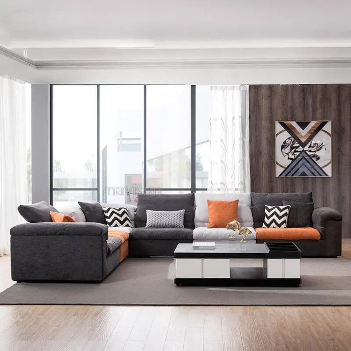 Sectional Sofa Set For Living Room With Lounge Right Chaise Northern European Love-Seat Couch In High Quality Home Furniture