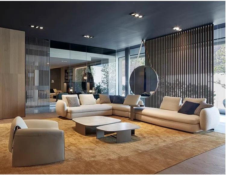 Modern light luxury designer Nordic shaped port style Italian curved sofa