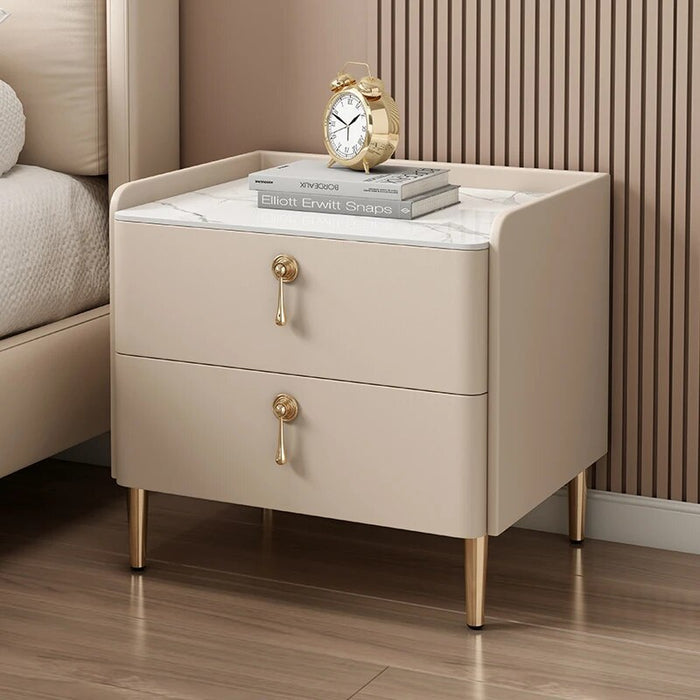 Minimalist White Nightstands Modern Drawers Luxury Smart Bedside Table With Wireless Charger Low Nachttisch Bedroom Furniture