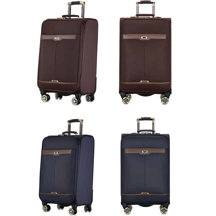16"20"24 Inch Travel Soft Fabrice Suitcase On Wheels Carry On Trolley Rolling Luggage Bag Boarding Case Valise Free Shipping
